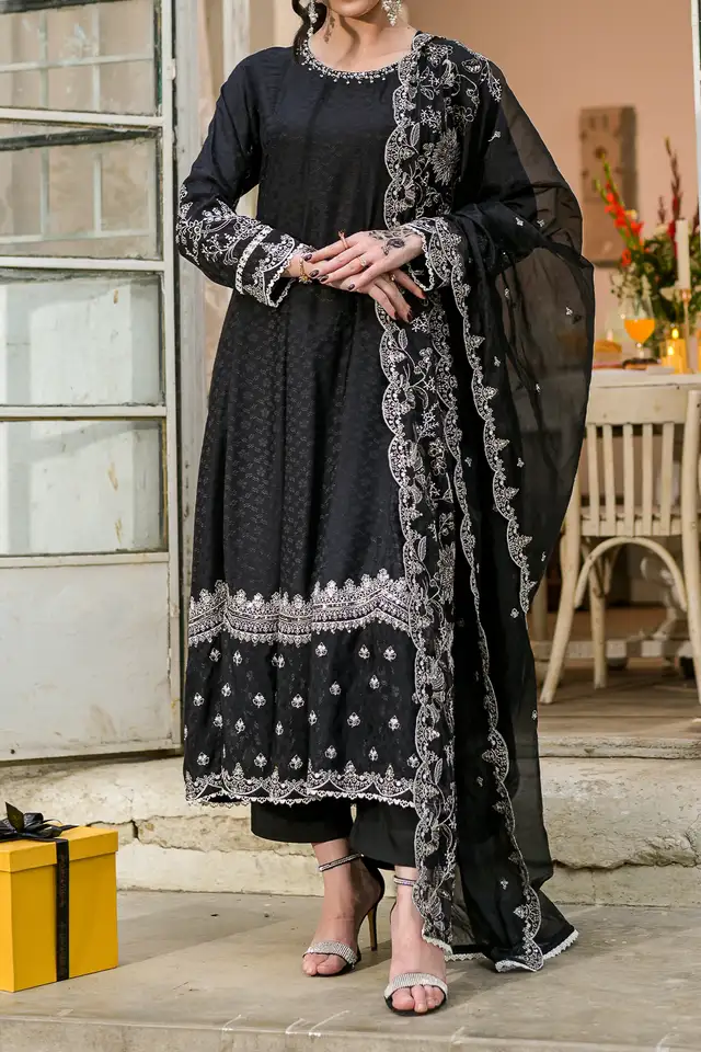 WOMEN'S-3 PIECE EMBROIDERY VISCOSE | VS-595
